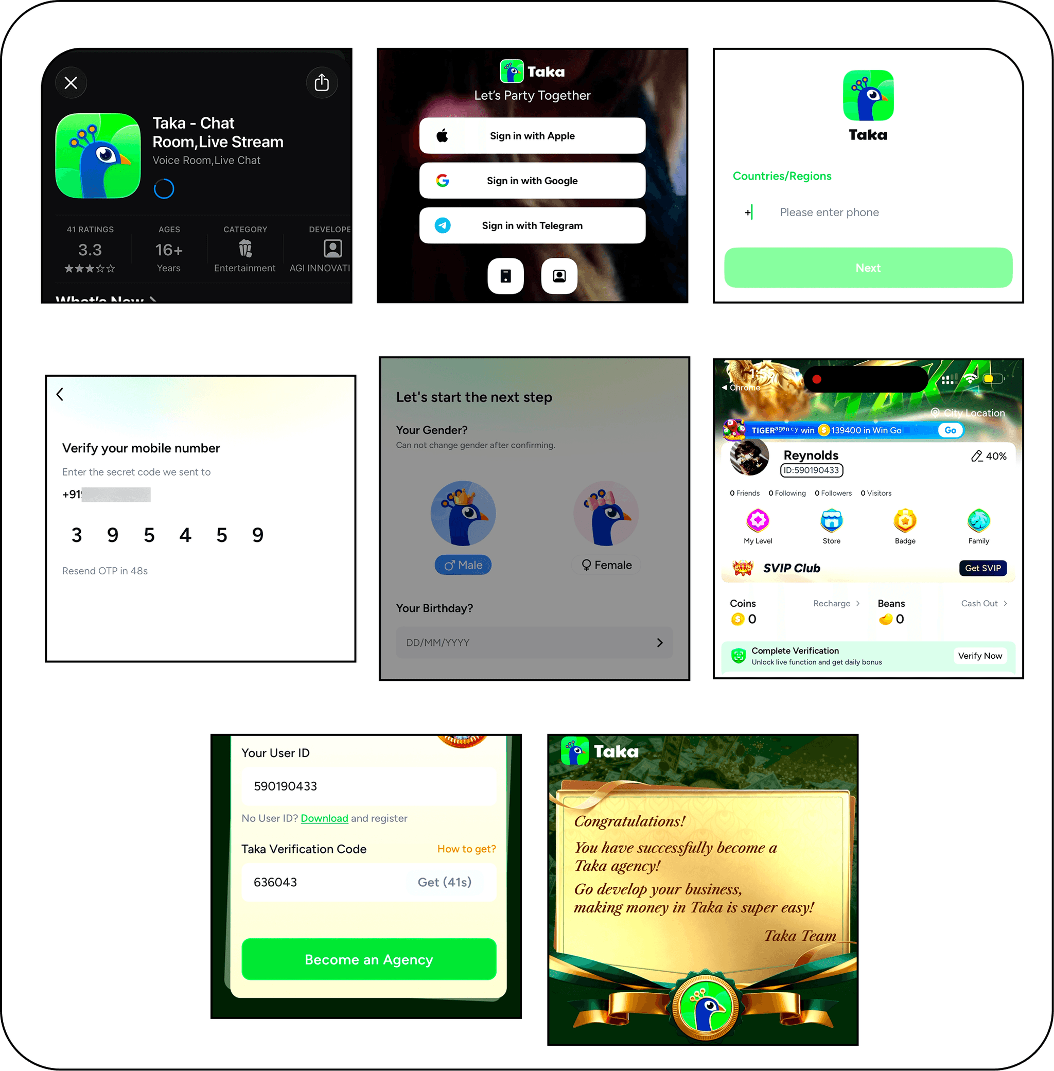Taka Agency Registration Process