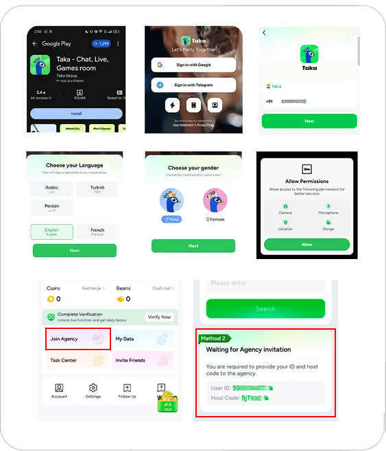 Taka Agency Registration Process